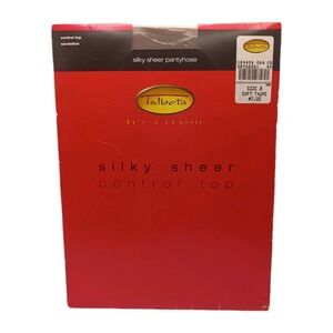 Talbots Silky Sheer Control Top Pantyhose Soft Taupe‎ Sandletoe Size B